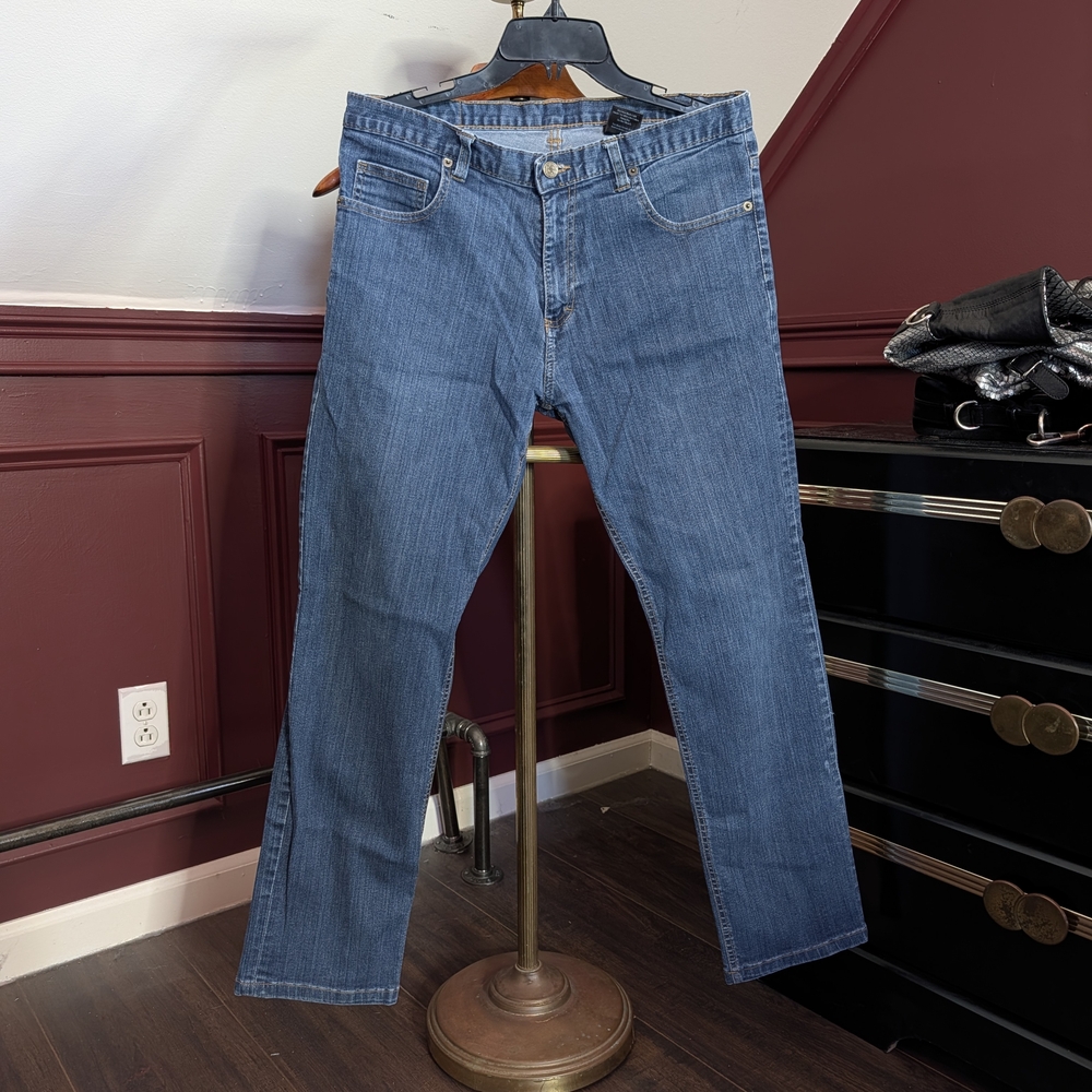 DEARBORN DENIM Blue MiUSA Slim Straight Branded Denim Jeans 34